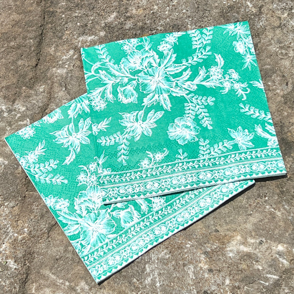 Toile Paper Napkins in Green by Coterie