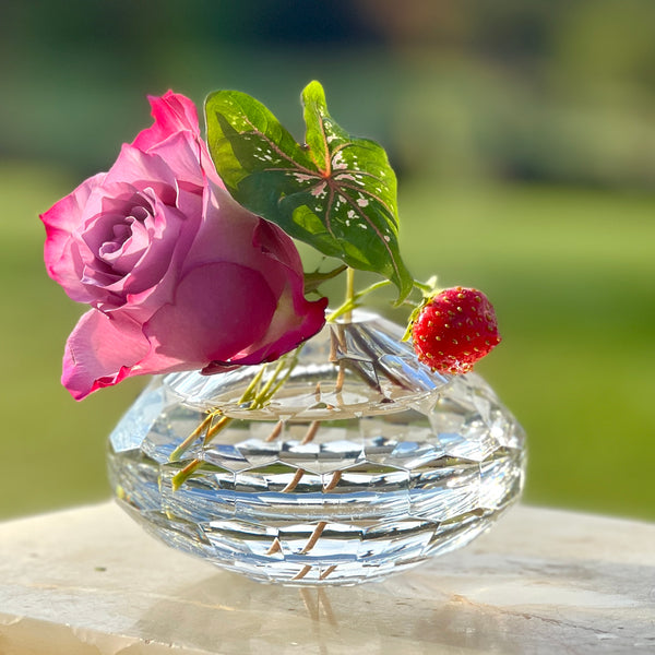 short faceted glass bud vase by Beatriz Ball