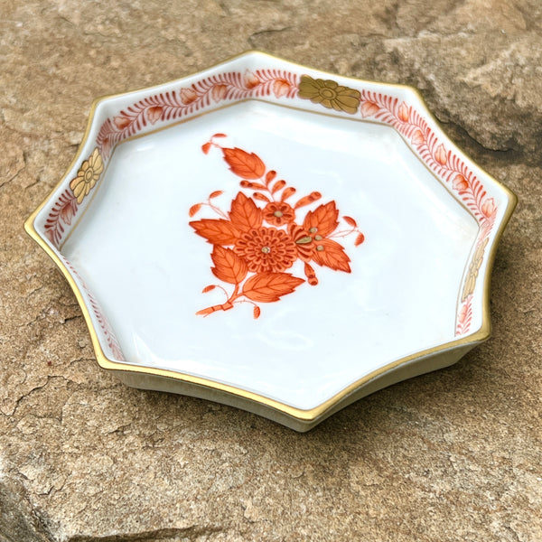 Vintage Herend China octagon trinket dish 