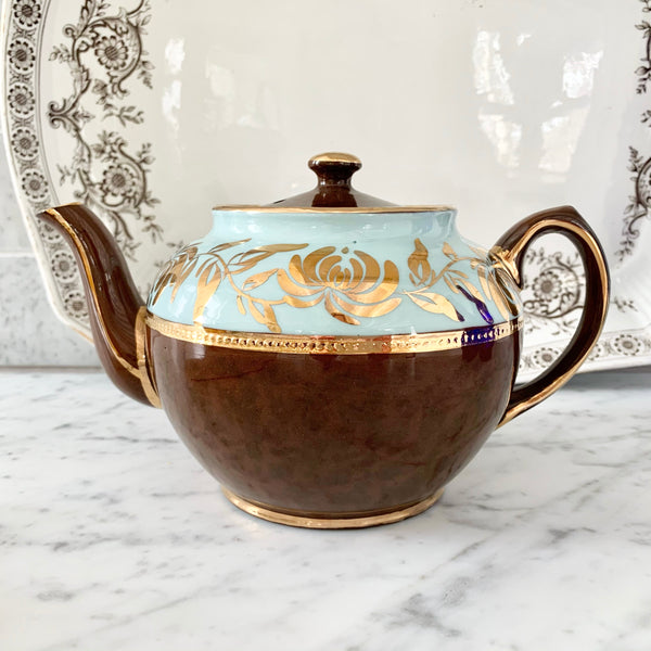 Redware pottery English antique teapot