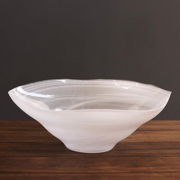 White alabaster glass bowl 