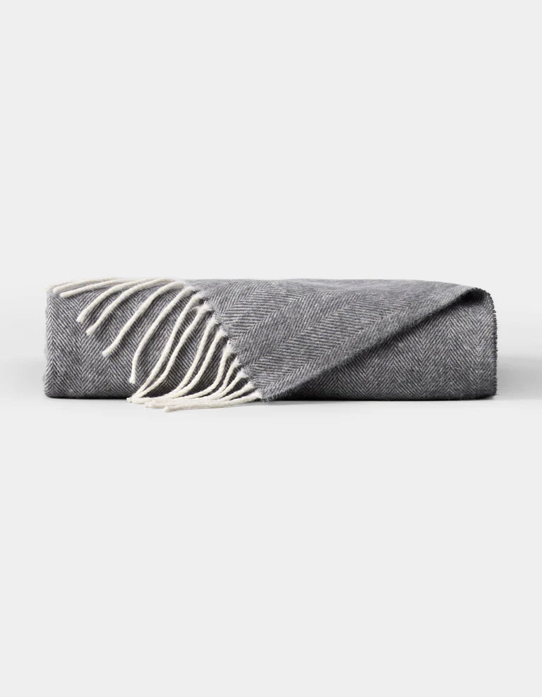 Bamboo Herringbone Throw Blanket available in multiple colors