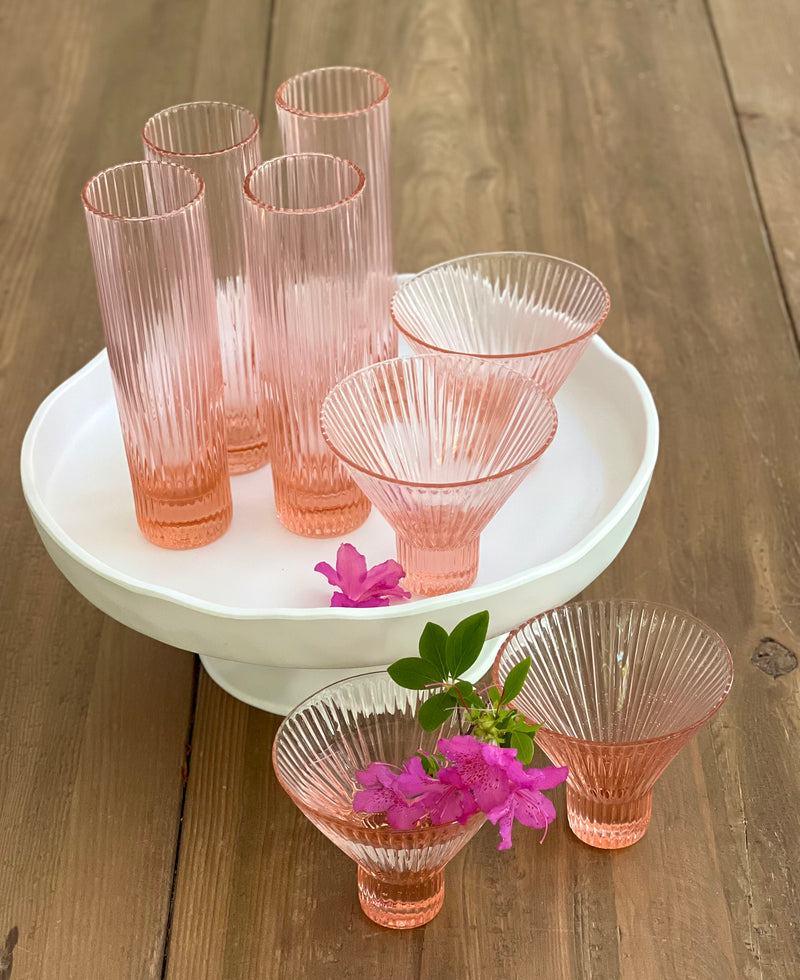 Pink Stemless Martini Glasses Set of 4