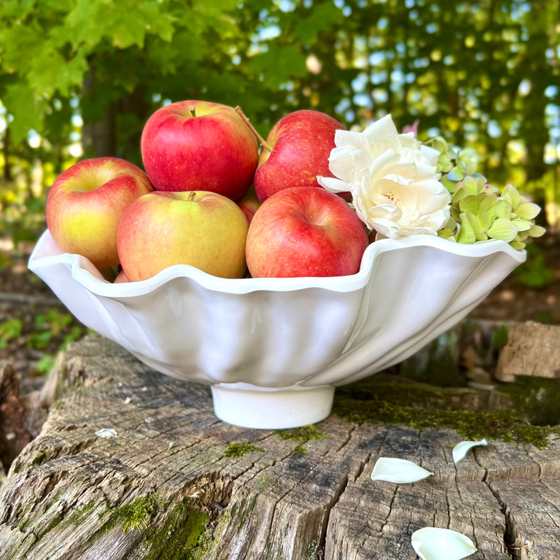 White melamine serving bowl