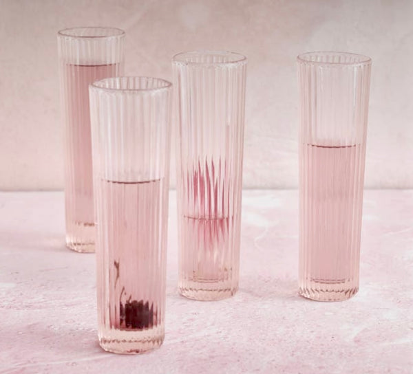 Pink stemless champagne flutes 