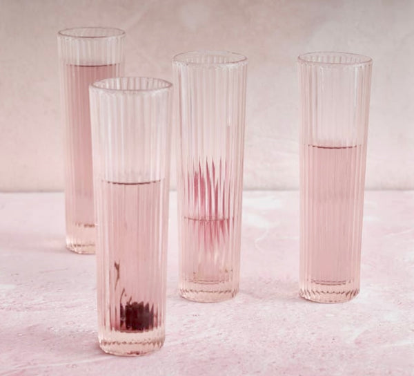 Pink Stemless Champagne Flute Glasses Set of 4 – DOVECOTE | Artistry at ...