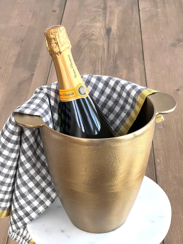 Gingham linen tea towel