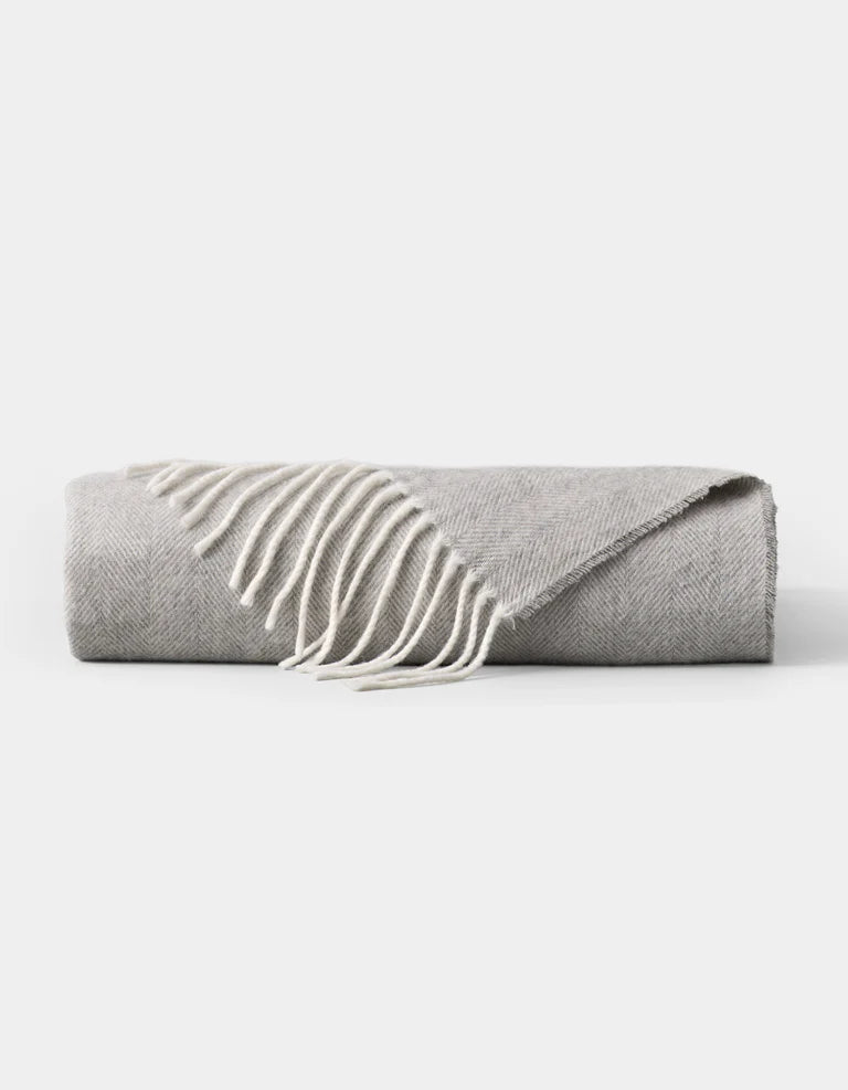 Bamboo Herringbone Throw Blanket available in multiple colors
