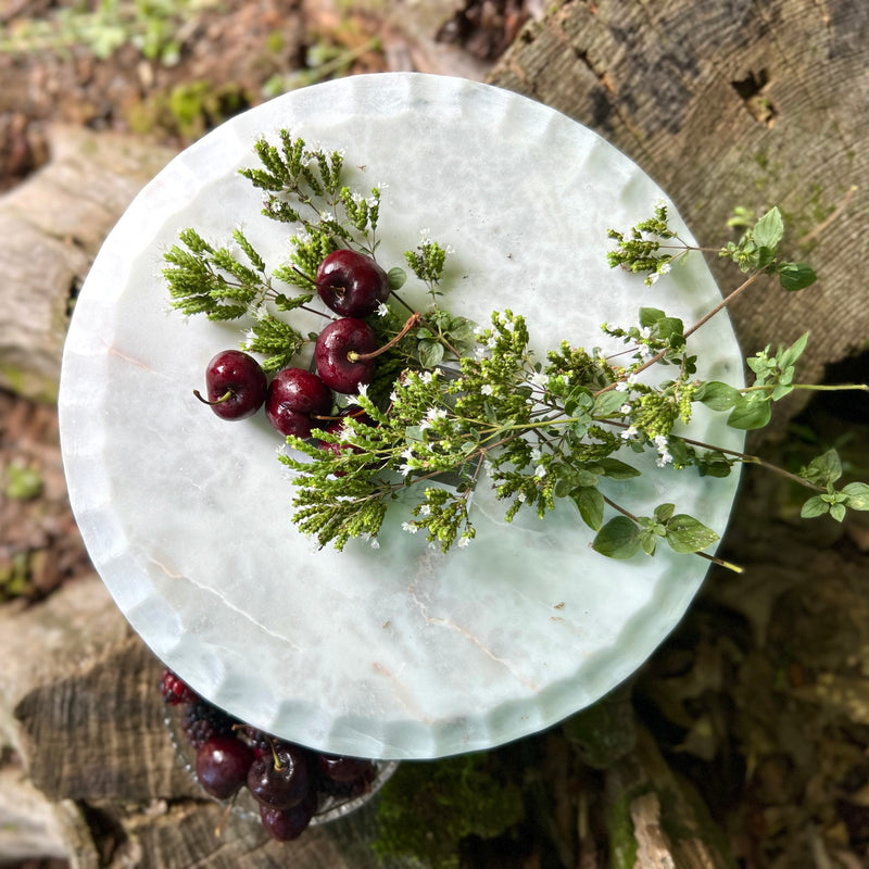 Marble Pedestal Serving Plate