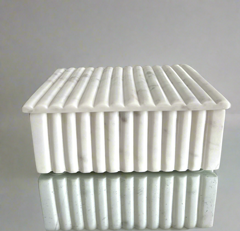 Marble Box with Fluted Edges