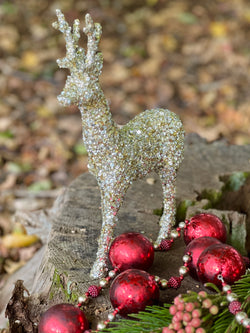 Almost Gone! Champagne Gold Sequined Standing Deer