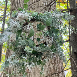 Snowy Winter Pine Faux Wreath