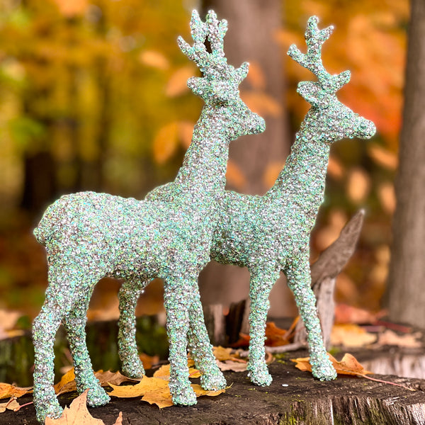 NEW! Glistening Wintergreen Sequined Tabletop Reindeer