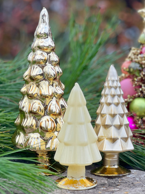 NEW! Set of 3 Art Glass Trees in Golden Hues by Designer Cody Foster