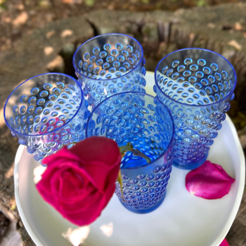 Outdoor Drinking Glasses in Blue Set of 4
