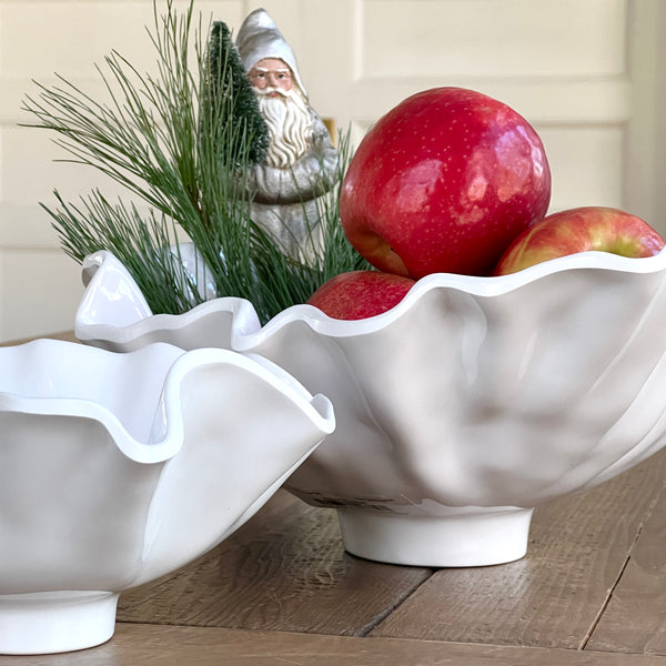 Vid medium and small white melamine Bloom Bowls by Beatriz Ball