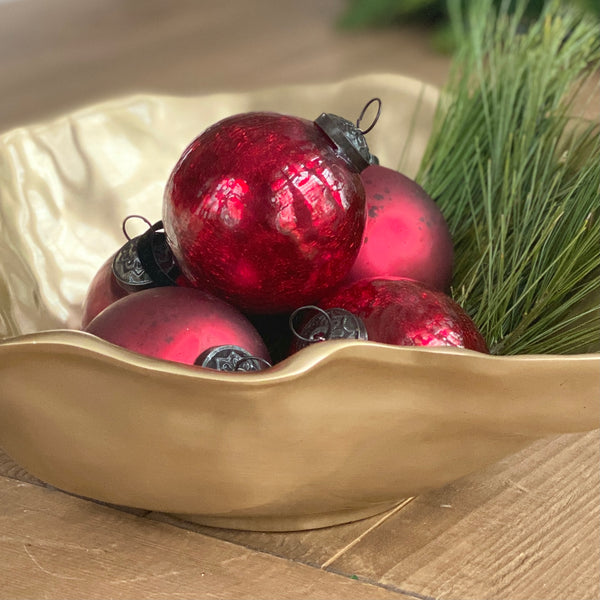 gold oven to table bowl by Beatriz Ball