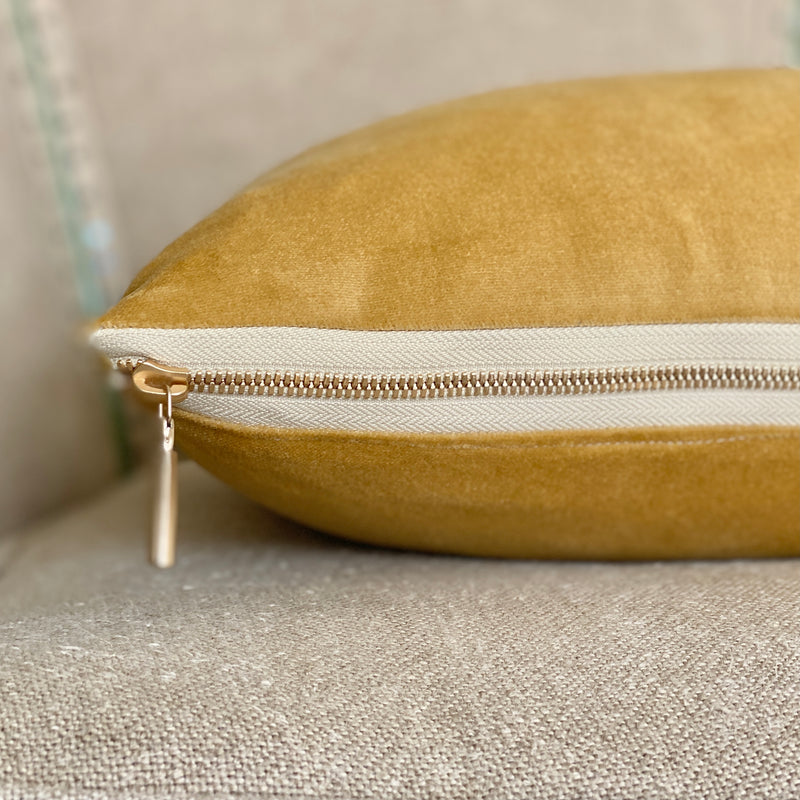 Just Slightly Imperfect at a Steal! Golden Camel Velvet Designer Pillow Cover