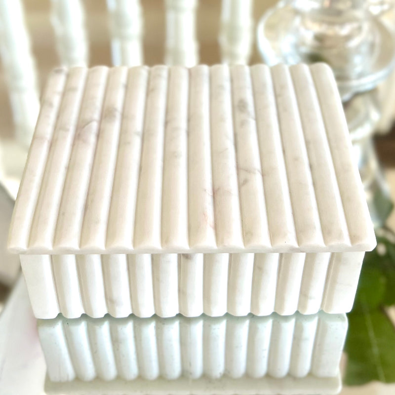 Marble Box with Fluted Edges