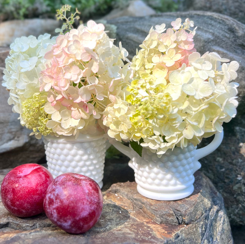 Vintage white hobnail milk glass 