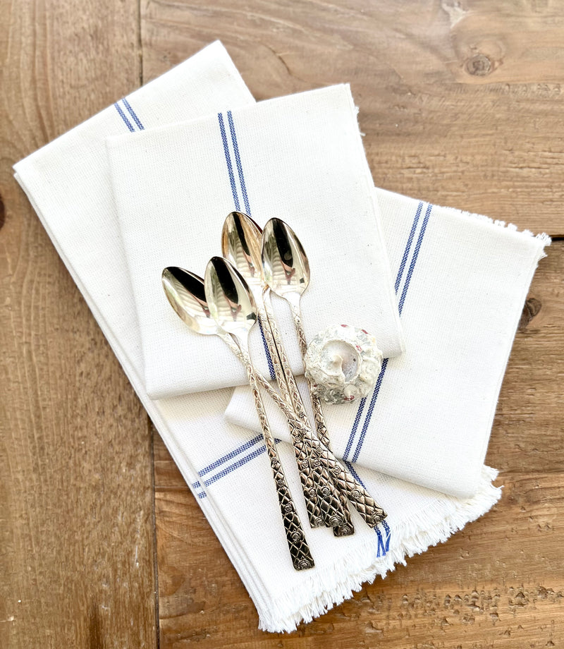 Handwoven Napkins in Blue Stripe Set of 4 Last Set! – DOVECOTE