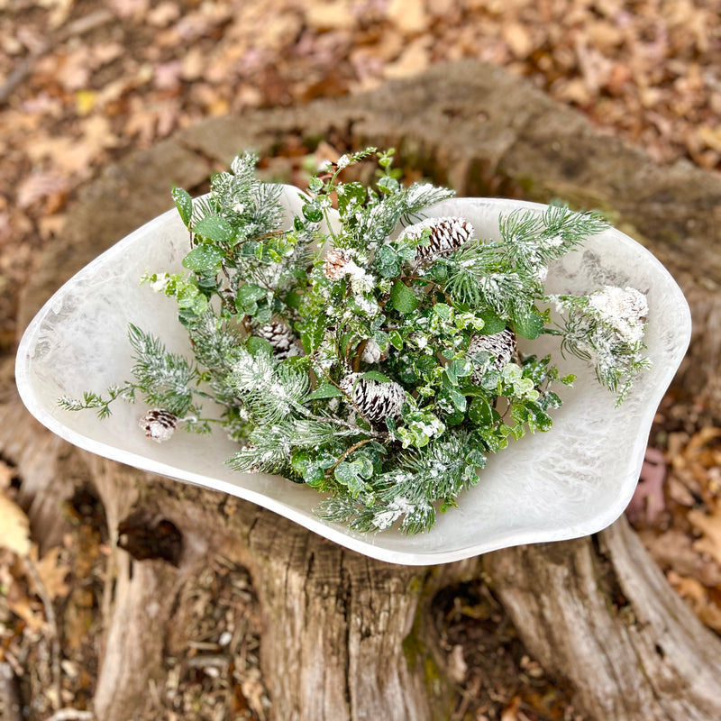 Snowy Winter Pine Faux Wreath