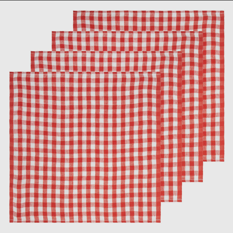 Linen napkins in gingham 