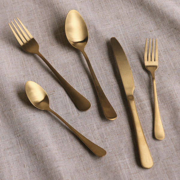 Gold Flatware Set 20 Pieces Dishwasher Safe NEW!