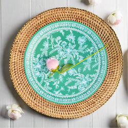 Green toile paper plates by coterie 