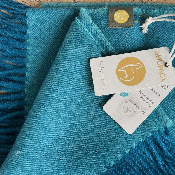 Baby Alpaca Throw in Ocean Blue NEW!