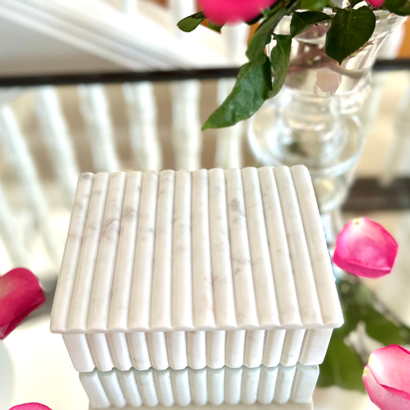 Marble Box with Fluted Edges