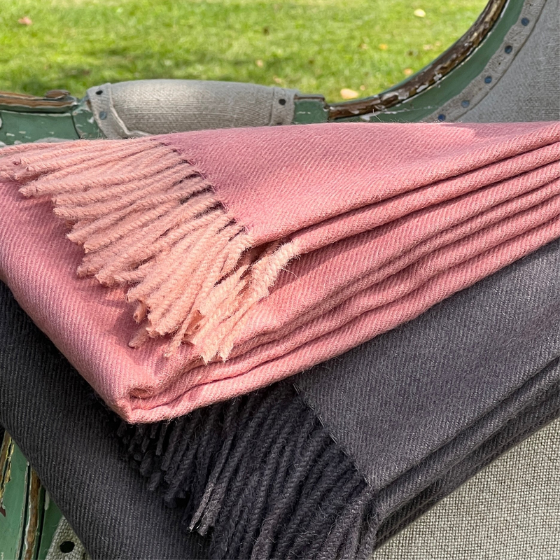Baby Alpaca Throw in Parisian Pink