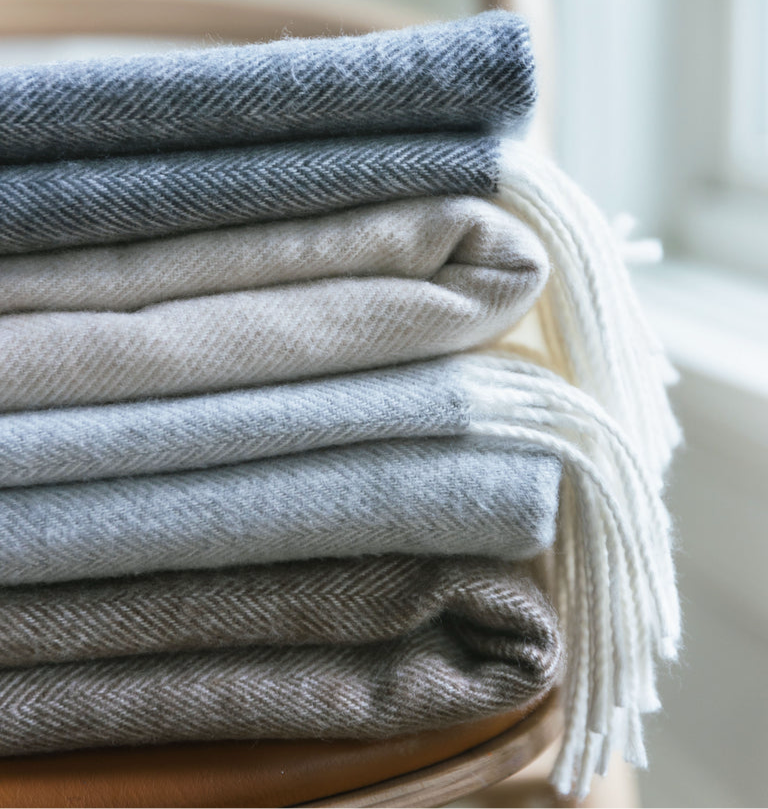 Bamboo Herringbone Throw Blanket available in multiple colors