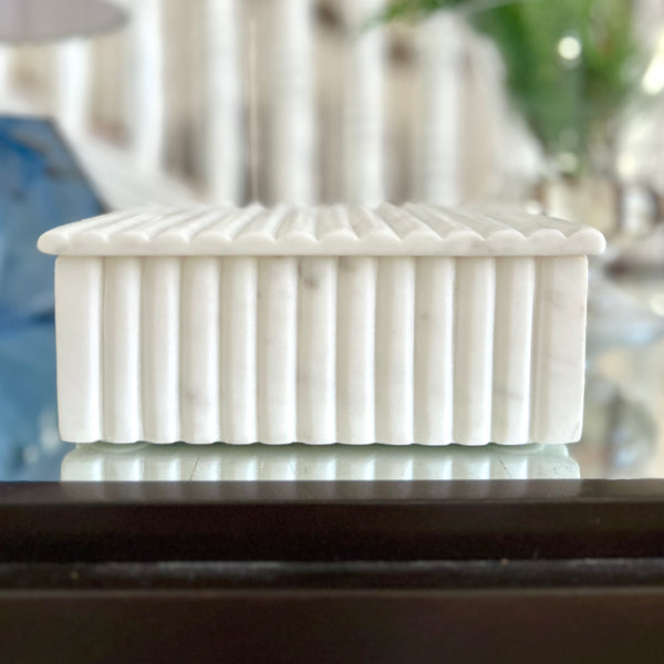 Marble Box with Fluted Edges