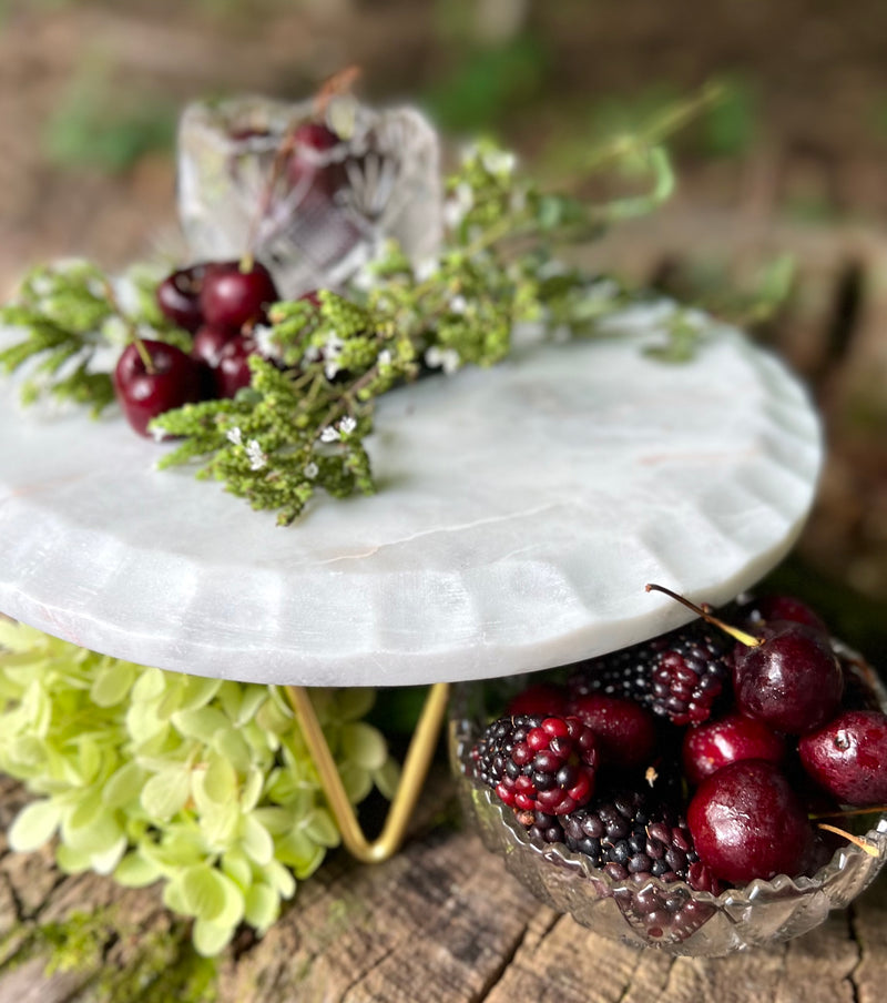 Marble Pedestal Serving Plate