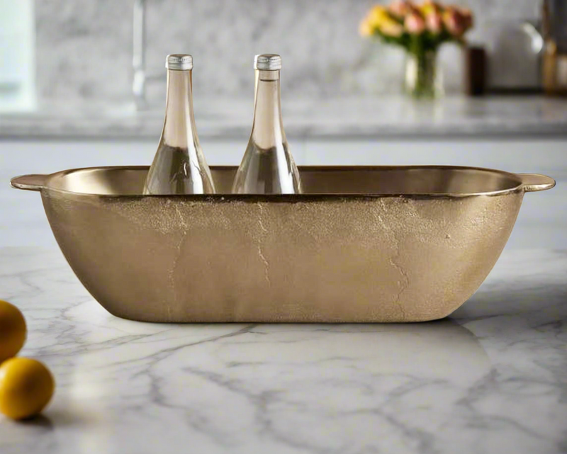 Beverage Chiller Trough in Antique Brass