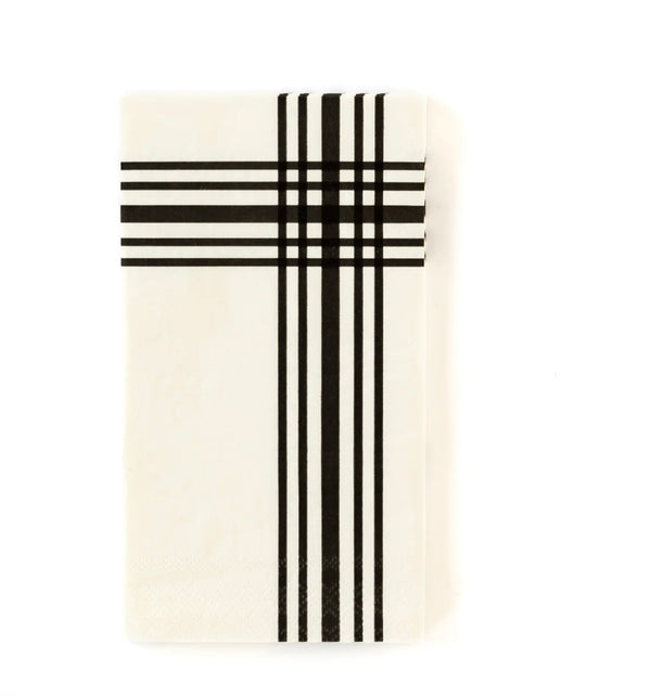 Black plaid paper napkin