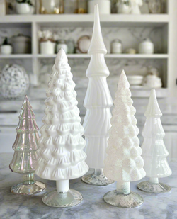 Glass hue trees in white 