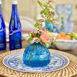 Toile Paper Dinner Plates in Blue