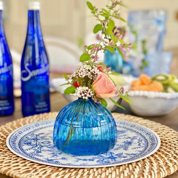 Toile Paper Dinner Plates in Blue