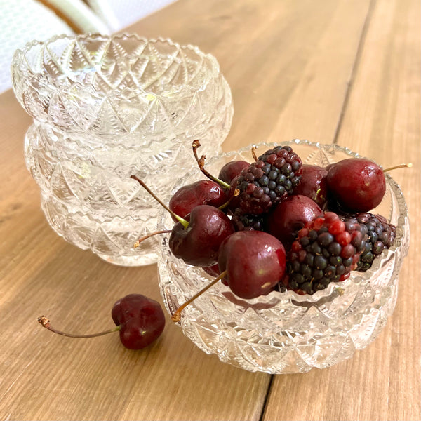 Vintage glass berry bowls 