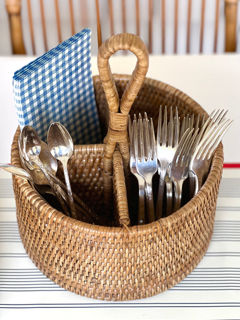Rattan Cutlery Caddy by Artifacts