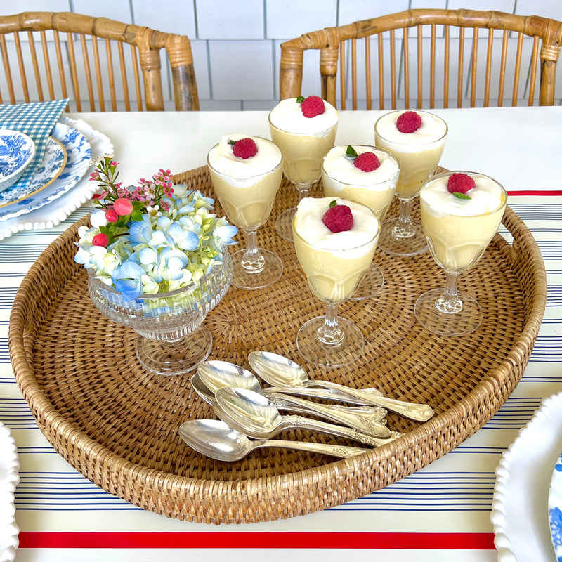 Rattan Handled Oval Serving Tray