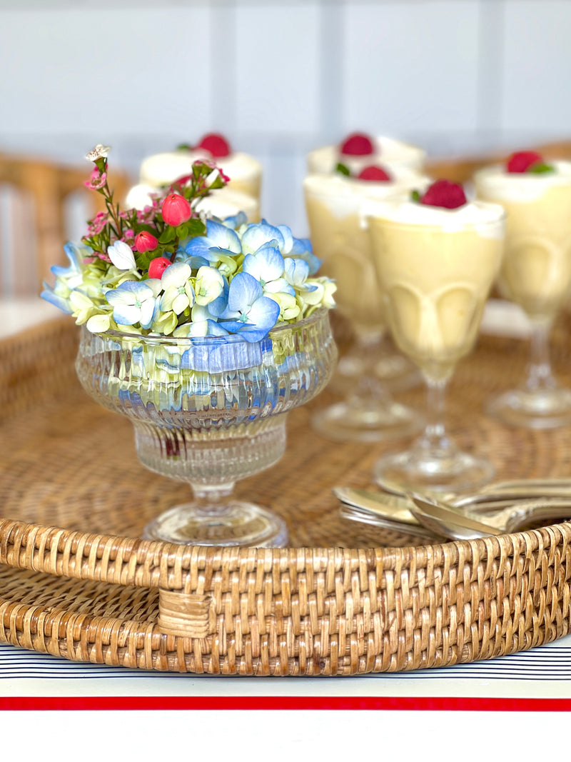 Rattan Handled Oval Serving Tray