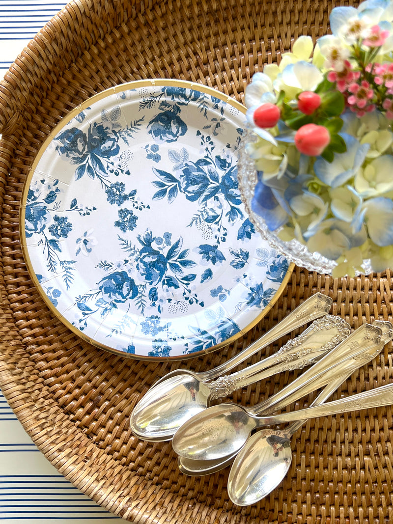 Rattan Handled Oval Serving Tray