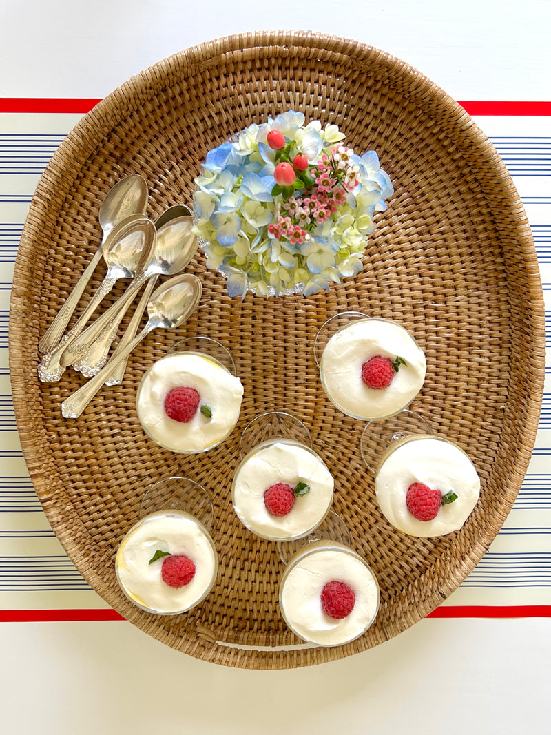 Rattan Handled Oval Serving Tray