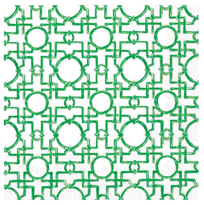 Green and white paper napkins 