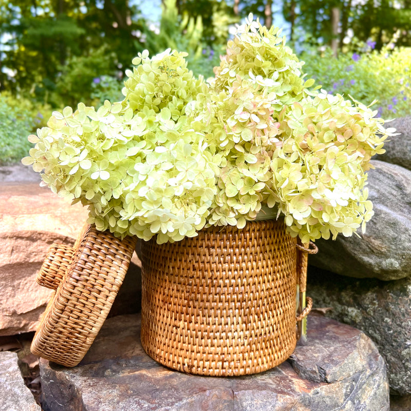 Rattan ice bucket with lid 