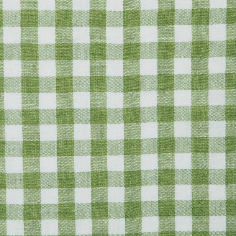 Belgian Linen Napkins in Basil Green Plaid Set of 4