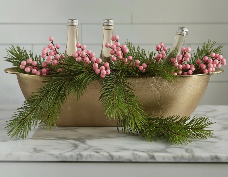 Beverage Chiller Trough in Antique Brass